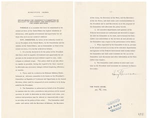 Truman's 1948 Executive Order establishing equality of treatment and opportunity in the armed forces