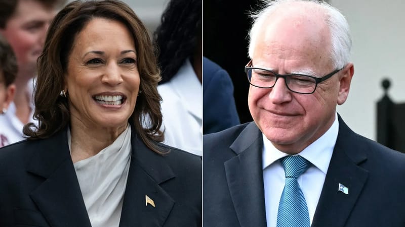 Kamala Harris and Tim Walz